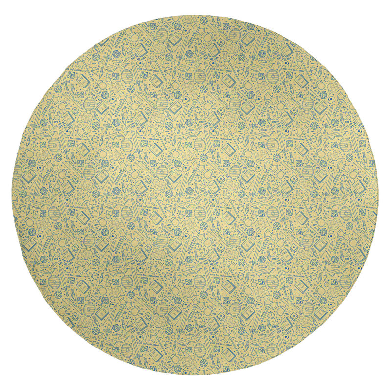 Tapis de zone jaune reg patterns, Rond 5 pi