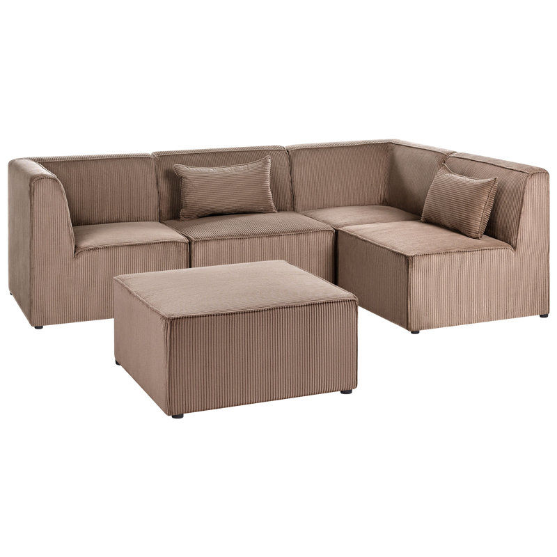Bertwin 4 Seater Corduroy Corner Sofa , Right Hand Facing