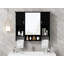 Armoire de rangement murale avec miroir et barre à serviettes-585128778