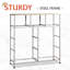 Commode 9 tiroirs pour chambre à coucher avec grande tour de rangement en bois et structure en acier Reinardo-2065674118