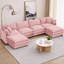 Canapé modulaire en U 130,7 po CloudHaven avec 2 repose-pieds mobiles, ensemble de canapé en chenille 4 places pour le salon, combinaison de bricolage avec mousse à mémoire de forme haute résilience-811162048