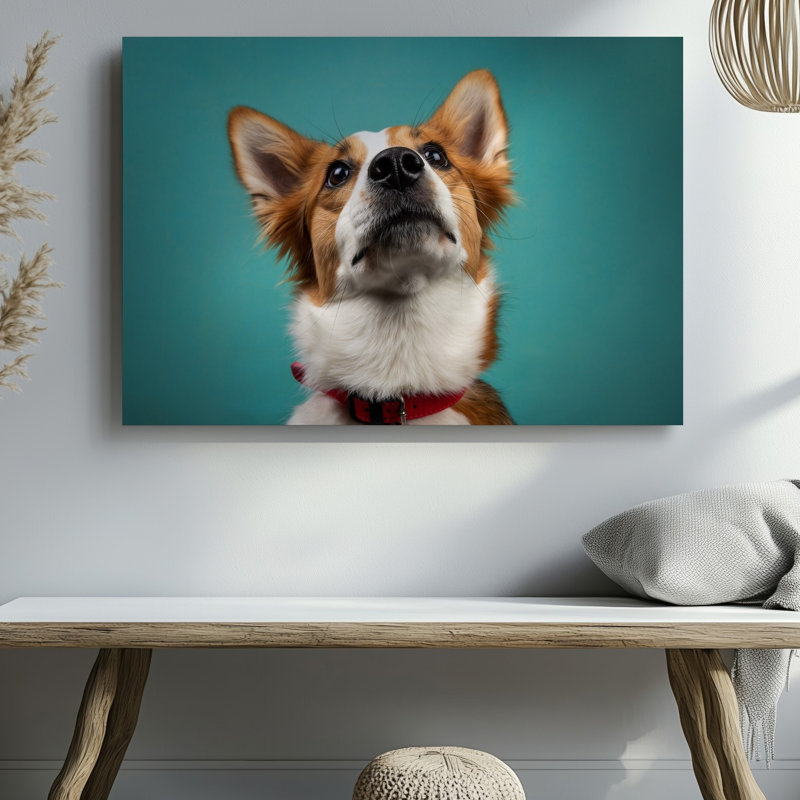 Toile, portrait rapproché d'un chien de race mixte avec art mural, H 9 po x l 12 po