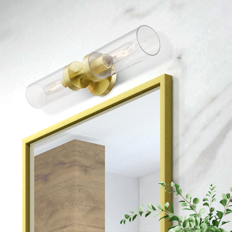 Devia 2-Light Dimmable Wall Sconce, Satin Brass