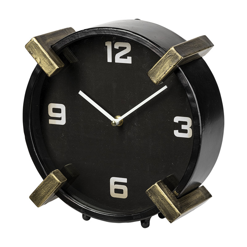Horloge de table en métal à quartz analogique en métal glam