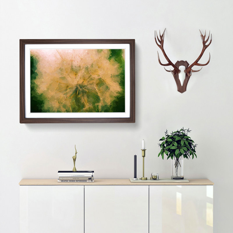 Seeds of a Dandelion in Abstract - Picture Frame Graphic Art Print, Walnut, 60cm H x 91cm W x 2cm D