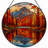 12"H Mountain Reflection Stained Glass Window Panel-600130100