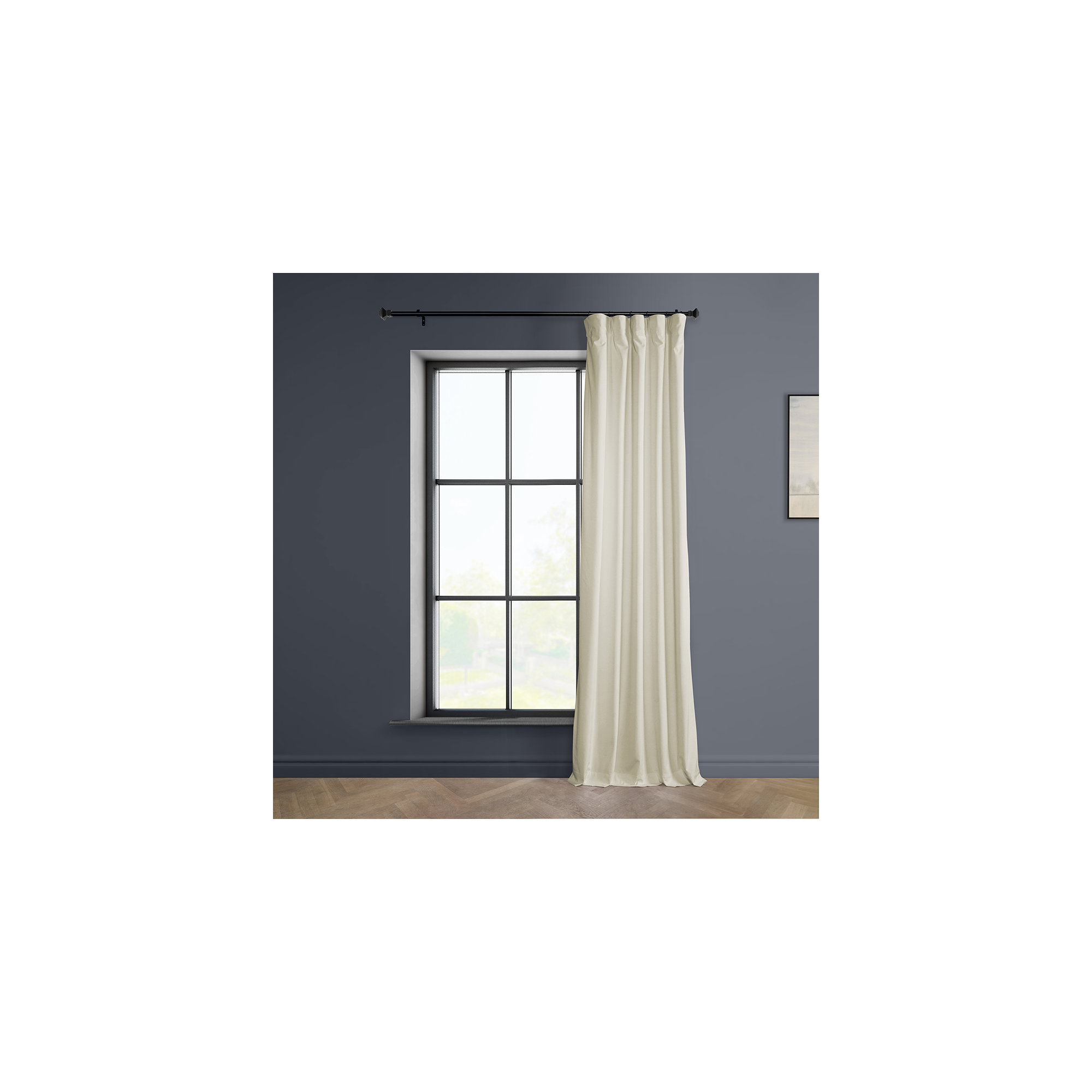 Matra Plush Velvet Curtains for Bedroom - Room Darkening Curtains for Living Room Window Single Panel, 50" W x 84" L