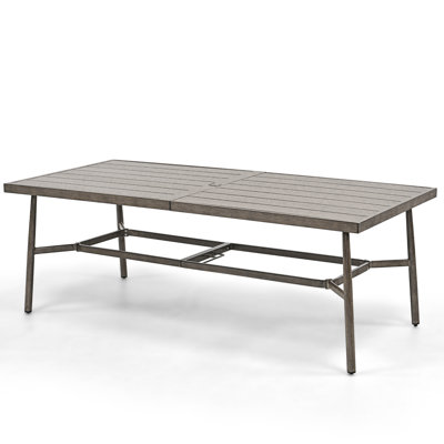 Table de salle à manger 84 po avec trou pour parasol, porche et cour arrière
