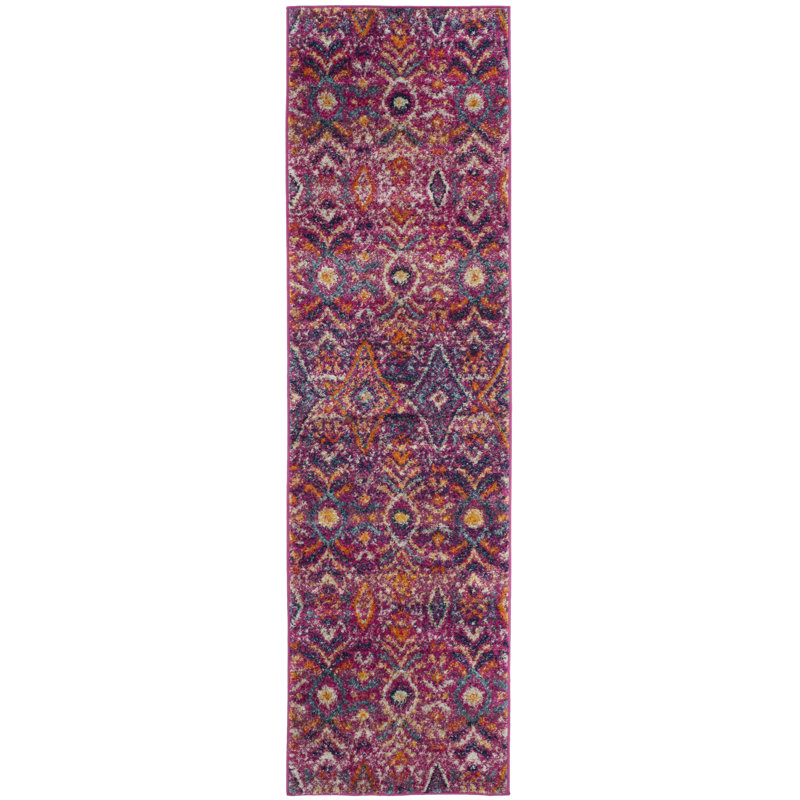 Christa Oriental Fuchsia Area Rug, Runner 2'3" x 12'