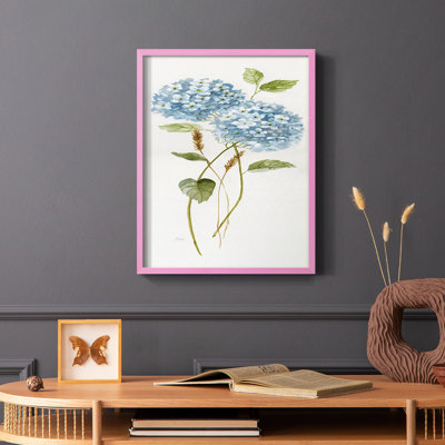Petite Blue Hydrangea II Framed Print - Solid Wood