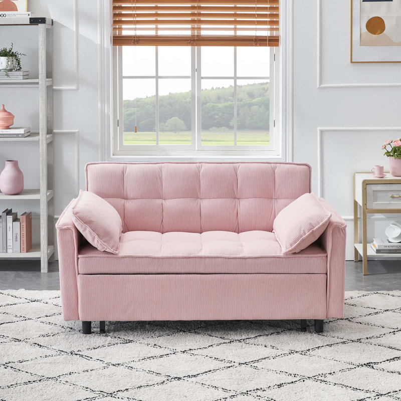 Canapé double 54,30 po 2 places avec lit escamotable 54,30 po, Rose