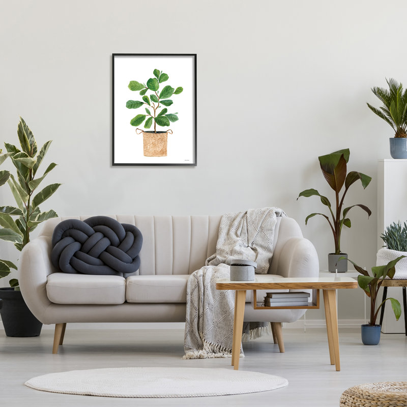 «Casual House Plant Botanicals» par Rachel Nieman - cadre flottant, impression sur bois, L 24 po x H 30 po x P 1,5 po