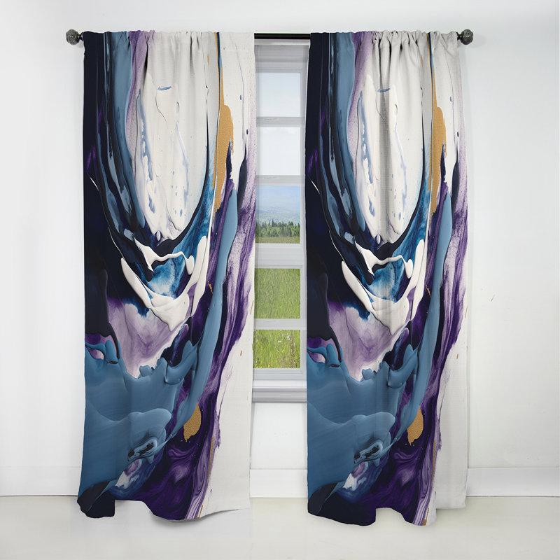 Cline - Abstract Marble Curtain - Blackout Marble Curtain - 1 Panels, 52" W x 84" L