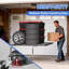 Support de rangement pour garage 4 pi x 4 pi, système de rangement de plafond robuste avec manivelle, capacité de levage de 350 lb, organisateur en métal réglable