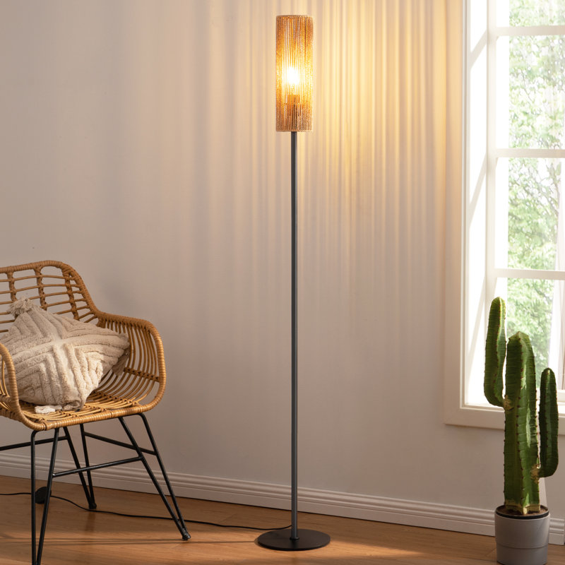 165cm Floor Lamp with Rope Weaving Shade (Bulb Included)