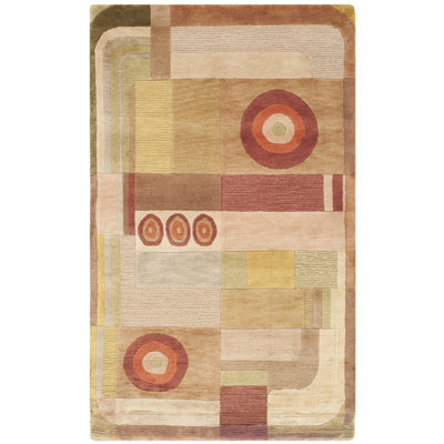 Tibetan Hand Knotted Wool Pile Abstract Rug