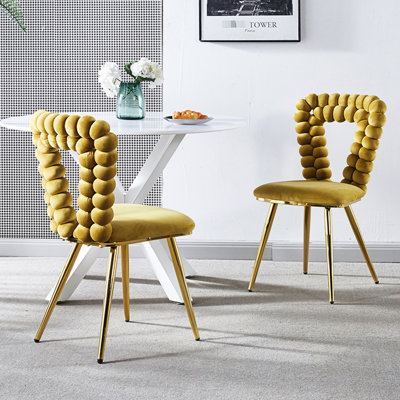 Chaise moderne moderne de 2 pieds en fer, confortable. Revêtement en tissu, coussins moelleux. Pour la salle à manger, le café vivant. Et rouille. Assemblage simple requis Paire de meubles rembourrés: tissu, pour bureau