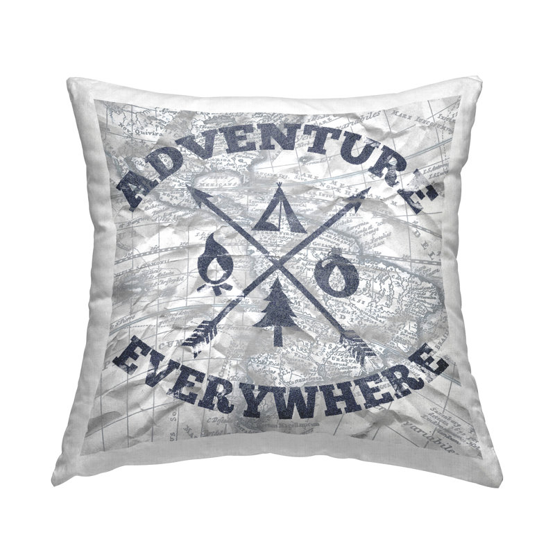 Coussin décoratif imprimé Adventure Adventure partout par Elizabeth Medley