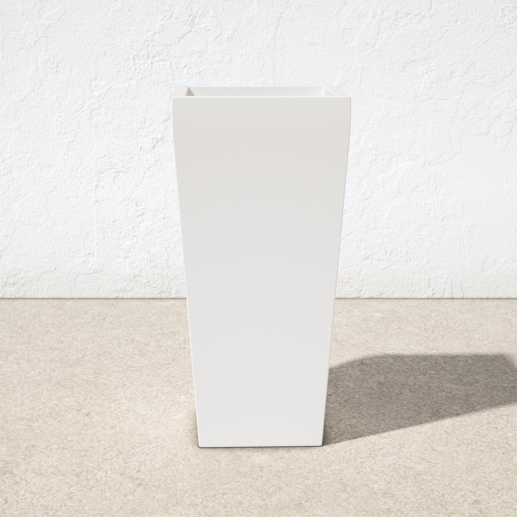 Robards Fiberglass Pot Planter, White, 26" H x 13" W x 13" D
