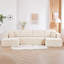 Canapé modulaire en U en forme de U, canapé modulaire compressé en velours côtelé de style minimaliste moderne, canapé-lit pour le salon, la chambre à coucher, canapé confortable et compact, peu encombrant, beige