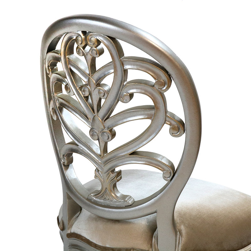 Chaise d'appoint 22,5 po Burslem, Argent / polyester blanc