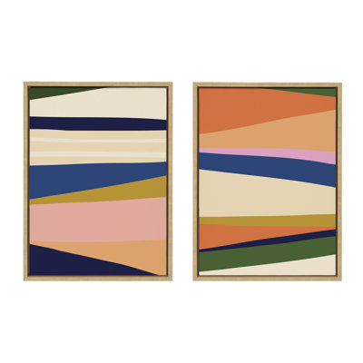 Boho Max 1 and 2 by The Creative Bunch Studio Framed Canvas Wall Art Set