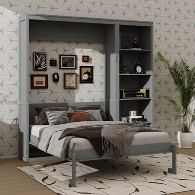 Grand lit escamotable compact avec rangement