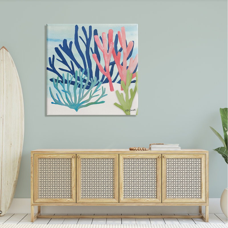 «Under Life Sea Life», bleu, océan, corail, récif corail, ferme rustique, estampe numérique, art texturé par Katie Doucette