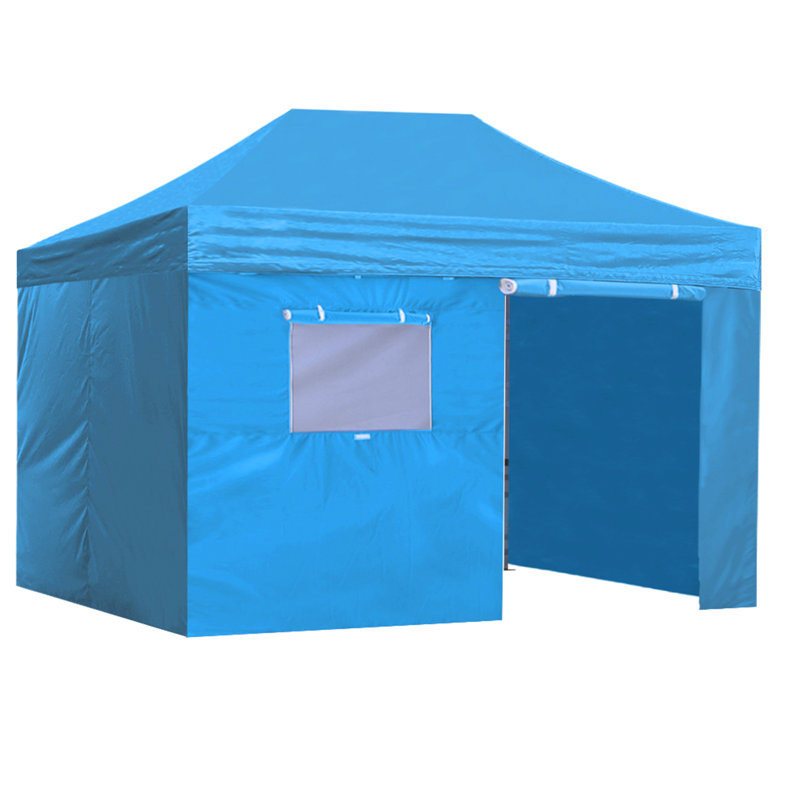 Amber-Lee 96'' W x 180'' D Steel Pop-Up Canopy, Sky Blue, 10ft x 15ft