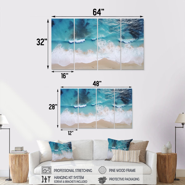 Beachcrest Home White And Blue Waves Aerial View I - Coastal Beach 4 ...