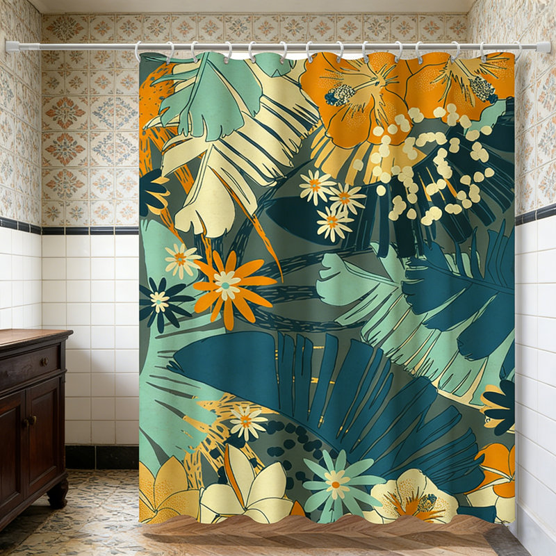 Rideaux de douche avec crochets inclus