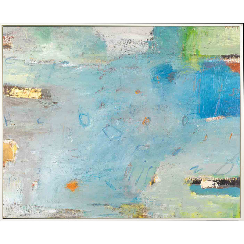 Blues Painting, White Framed