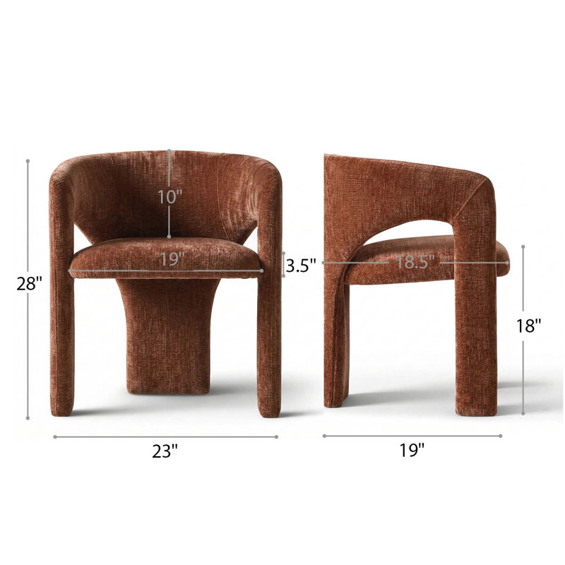 Modern Upholstered Vanity Stool with Arm, Terra