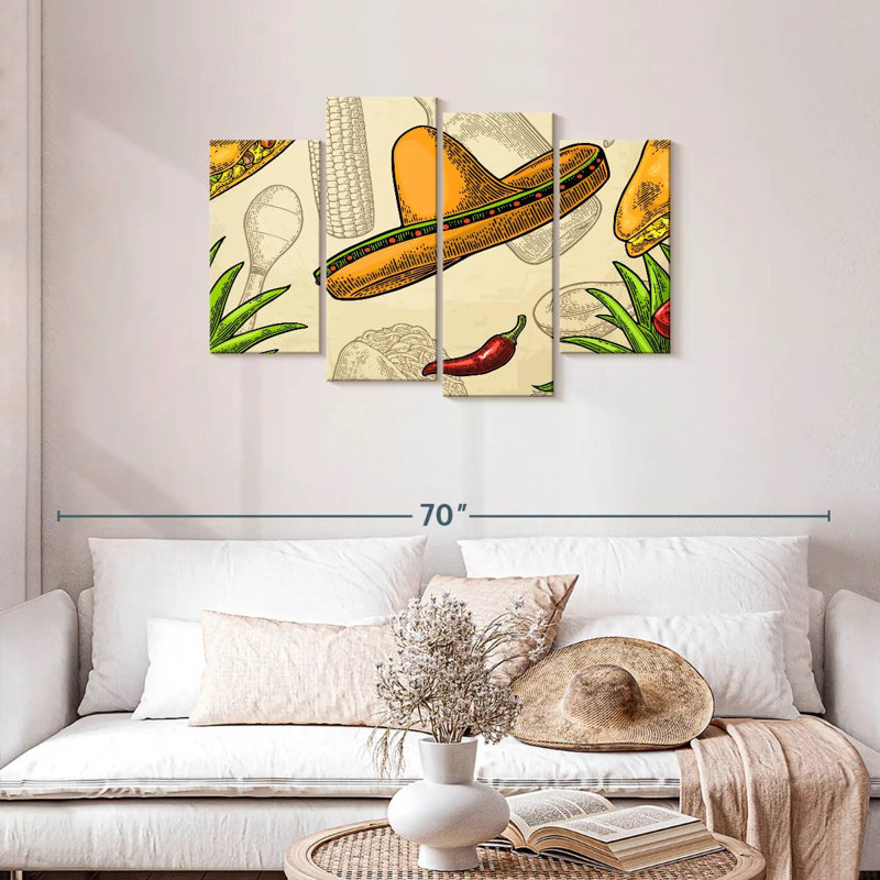 Yarlin Mexican Food Pattern, 27" H x 43" W