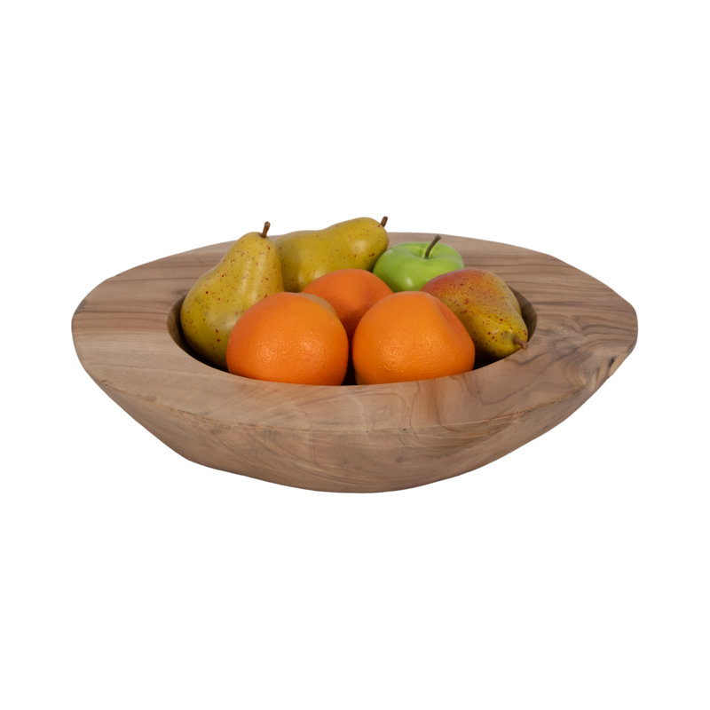 Handcrafted Earthy Paulownia Wood Decorative Bowl Set - 19.8"