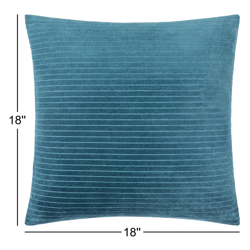 Alcona Bayer Solid Wood Drum Coffee Table, Pillow Cover Only - No Insert, 18" x 18", Teal