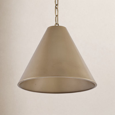 Modern 1-Light Gold Cone Pendant Light with Adjustable Chain, Minimalist Metal Pendant Lighting for Kitchen Island & Dining Room