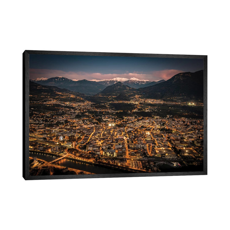 Trento, Trentino-Alto Adige, Italy II by Enzo Romano - Print on Canvas, Black Framed, 66.04cm H x 101.6cm W x 3.81cm D