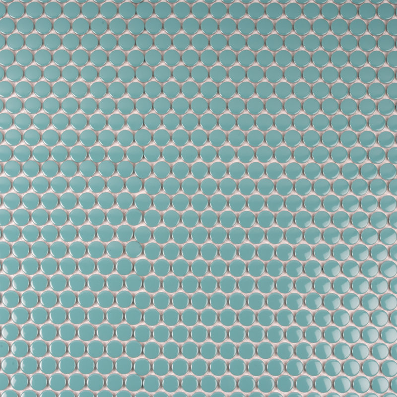 Cirkel 11.46'' W x 12.4'' L Porcelain Tile Mosaic Sheet, Turquoise