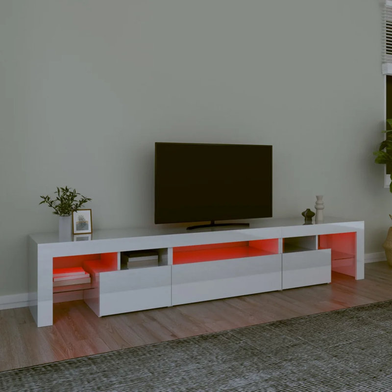Unfinished TV Stand for TVs up to 88", White, 215cm W