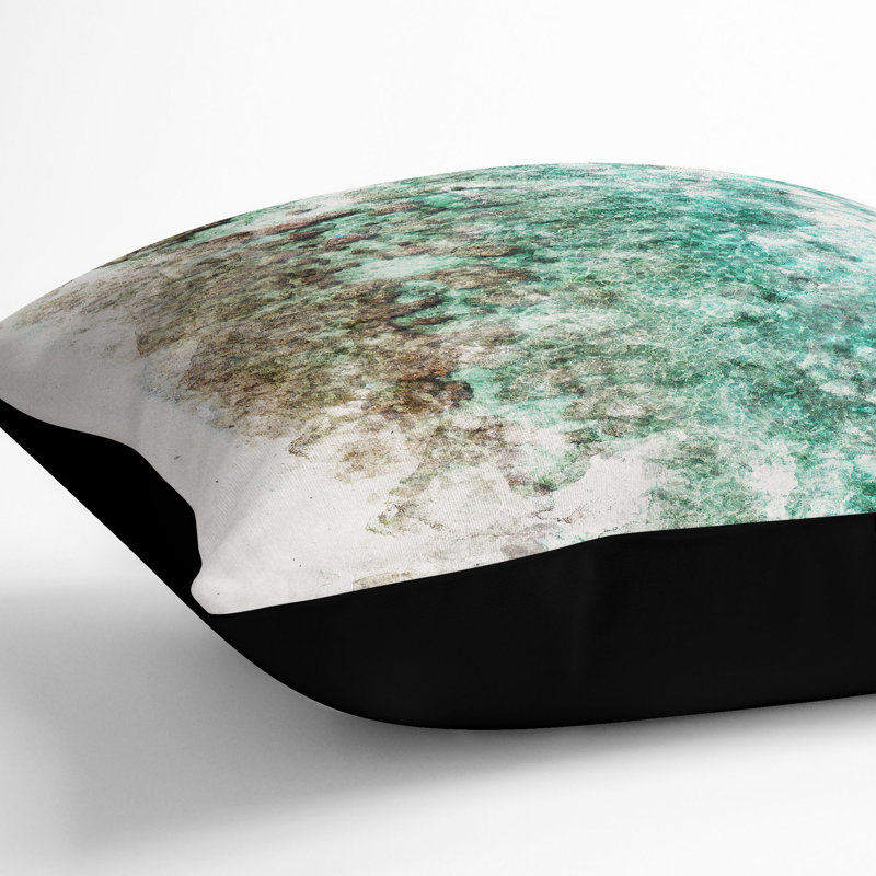 Ocean and the Beach in the Maldives Watercolour Cushion with Filling, 55cm H x 55cm W x 20cm D, Black