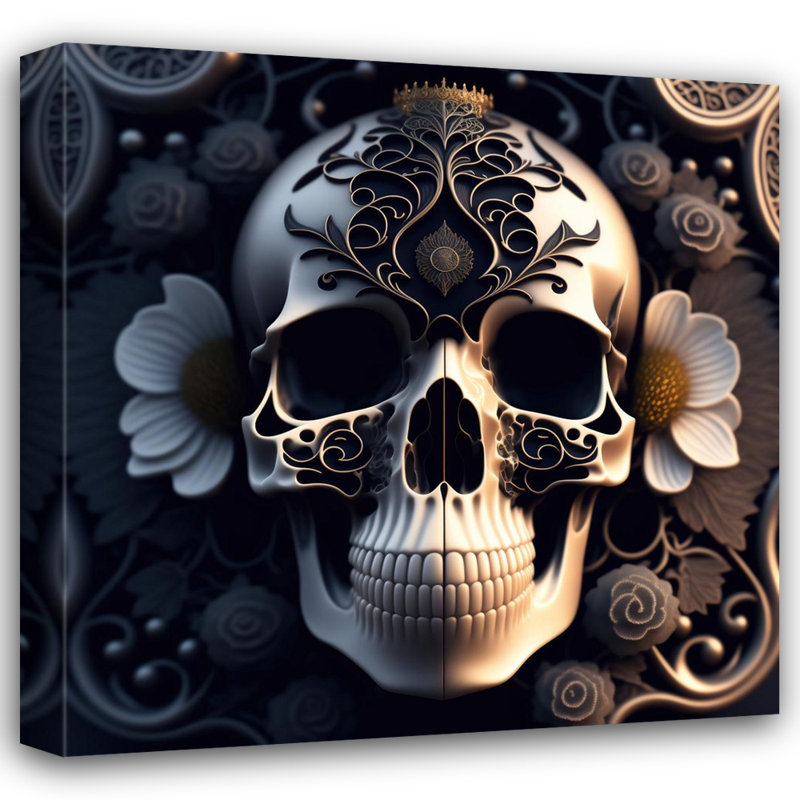 «Her Magesty Skull» par Stephen Chambers, impression sur toile tendue, H 15 po x l 15 po x P 1,5 po