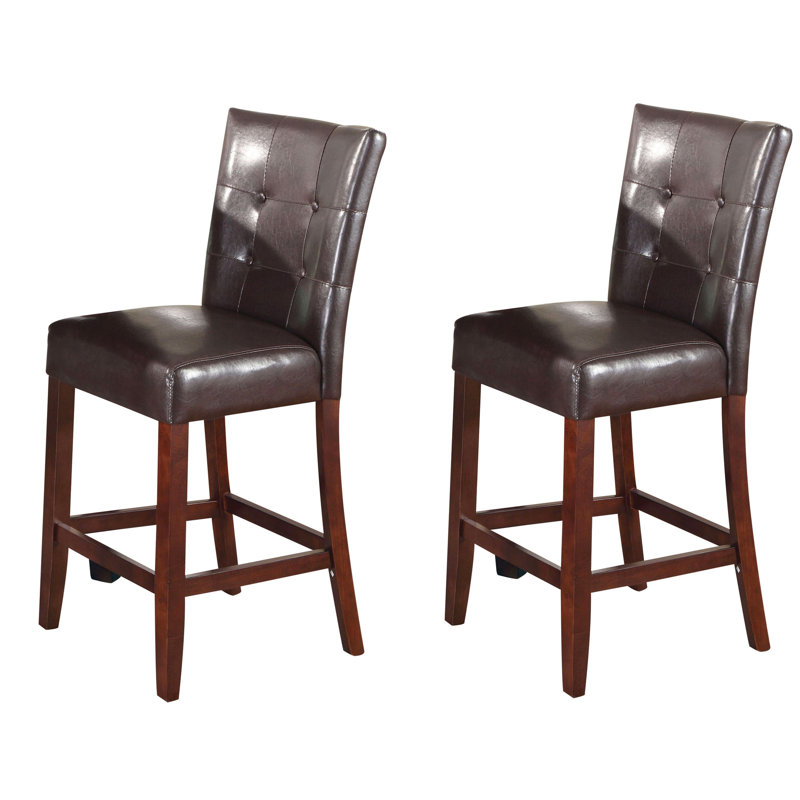 Chaise d'intérieur, ensemble de 2 chaises à hauteur de comptoir, chaise rembourrée capitonnée