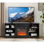 Meuble télé avec foyer électrique et tablettes en verre, meuble télé avec foyer et lumières DEL en bois avec prise de charge USB Centre de table de télévision moderne pour téléviseur de 32 à 62 po-629004138-629004141