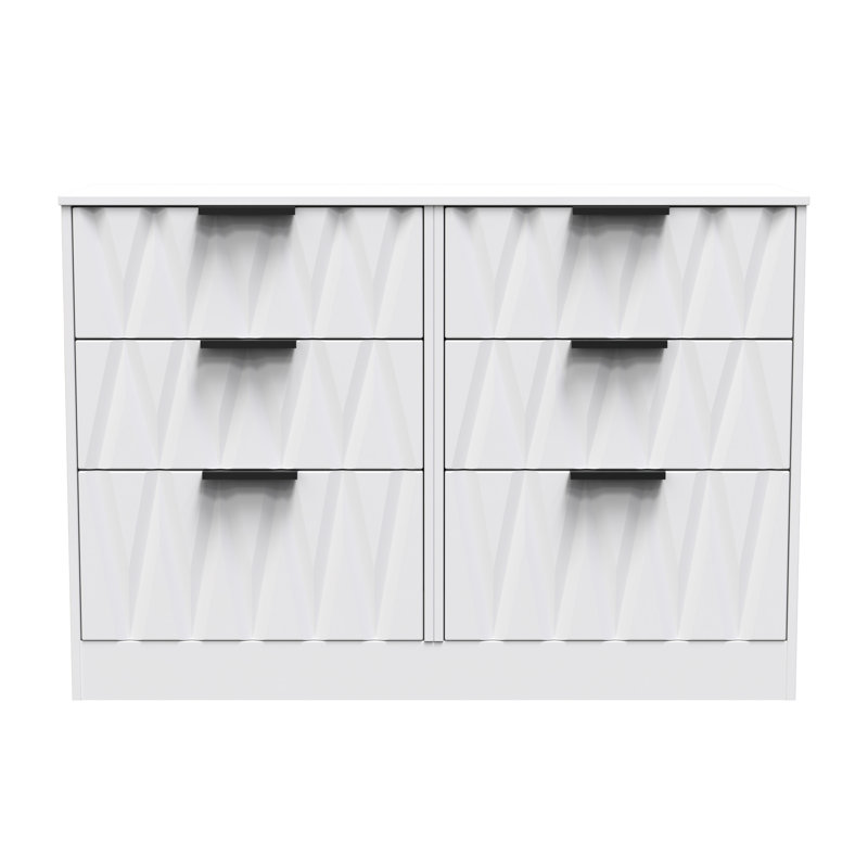Besmir 6 Drawer Wide Chest (Ready Assembled), White Matt