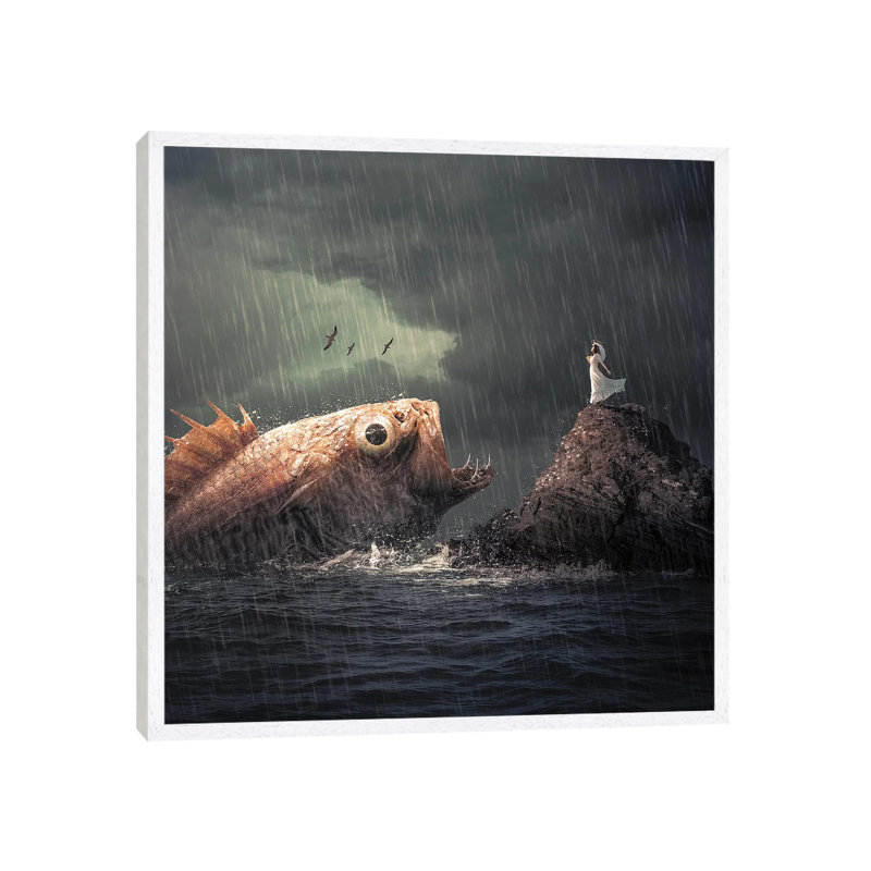 Big Fish by Zenja Gammer - Print on Canvas, White Framed, 45.72 cm H x 45.72 cm W