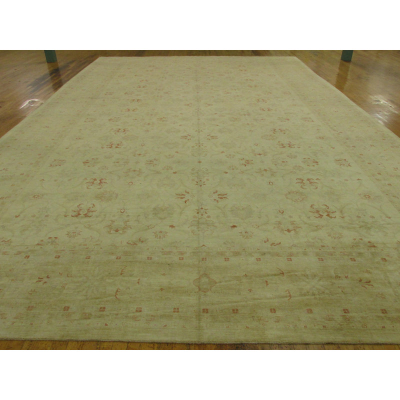 Tapis de surface en laine 17 pi 11 po x 28 pi 6 po one-of-kind noué la crème Huntingdon