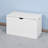 White Lift Top Entryway Storage Cabinet With 2 Safety Hinge
