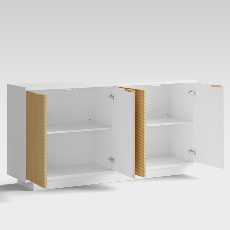 Buffet 63 po Wertz, Beige / Blanc