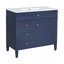 Meuble-lavabo 36 po avec lavabo supérieur, meuble-lavabo moderne avec 2 tiroirs et un tiroir basculant, meuble-lavabo simple-951975103